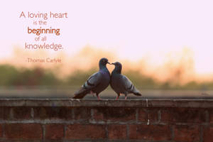 Loving Heart Love Birds Quote Wallpaper