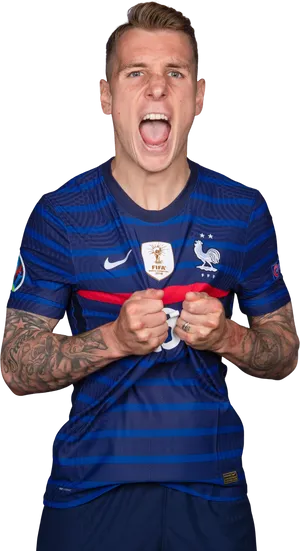 Lucas Digne Yelling At The Camera Wallpaper