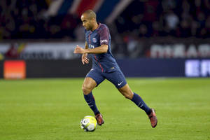 Lucas Moura Kicking Football Wallpaper