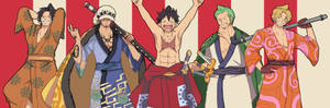 Luffy And Pals One Piece Wano 4k Poster Wallpaper