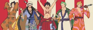 Luffy And Pals One Piece Wano 4k Poster Wallpaper