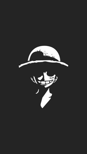 Luffy Smiling On Black Backdrop Wallpaper