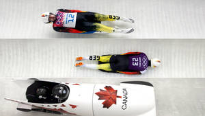 Luge Winter Sports Collage Wallpaper