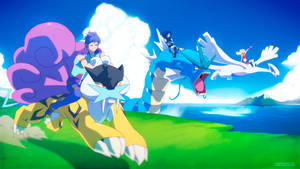 Lugia's Powerful Pokemon Team Joining Forces For The Greatest Battle Wallpaper