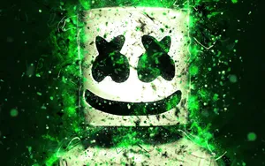 Luminescent Green Marshmello Wallpaper