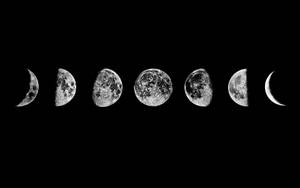 Lunar Phase Background Black Wallpaper