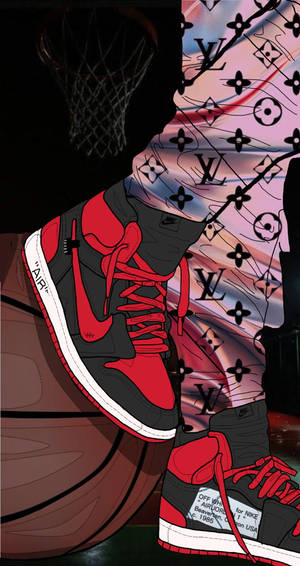 Luxury Brand Cartoon Nike Shoes Wallpaper