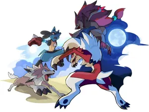 Lycanroc Battle Wallpaper