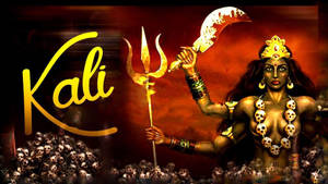 Maa Kali Red Aesthetic With Bloody Blade Wallpaper