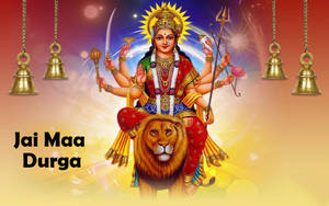 Maa Sherawali Goddess And Lion Dawon Wallpaper