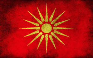 Macedonia Flag Rough Wall Wallpaper