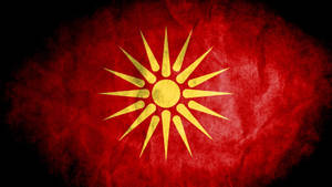 Macedonia Old Flag Crumpled Wallpaper