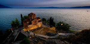 Macedonia St. John Church On Cliff Wallpaper