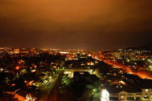 Macedonia Street Under Orange Sky Wallpaper