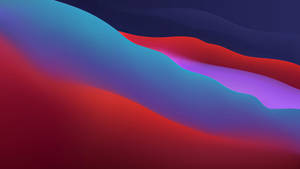 Macos Big Sur Red And Blue Waves Wallpaper