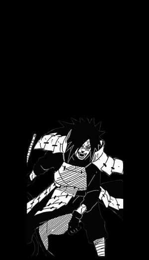 Madara Uchiha Naruto Black And White Wallpaper