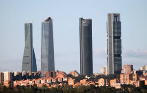 Madrid Cuatro Torres Skyline Wallpaper