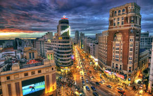 Madrid Spain Gran Via Wallpaper