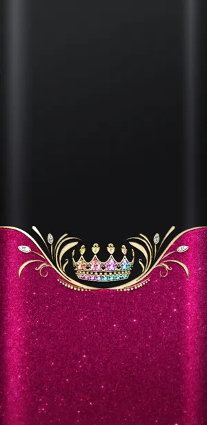 Magenta Glitter Queen Girly Wallpaper