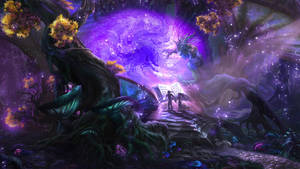 Magic Book In Enchanted Forest Wallpaper