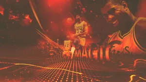 Magic Johnson Red Graphic Art Wallpaper