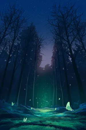 Magic Light In The Forest Wallpaper