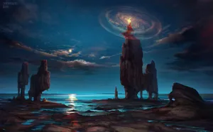 Magic Light On Top Of Rock Wallpaper