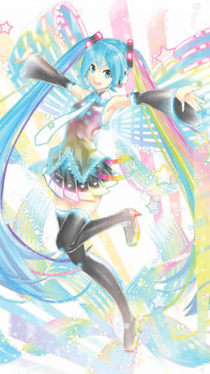 Magical And Colorful Hatsune Miku Phone Wallpaper