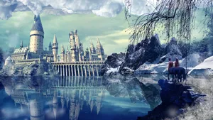 Magical Artwork Of Hogwarts Wallpaper