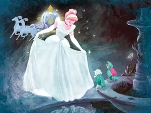 Magical Illustration Of Cinderella Wallpaper