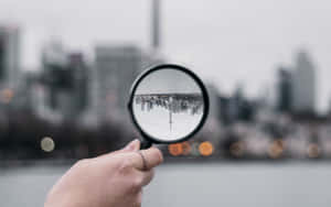 Magnifying Glass Upside Down View Wallpaper