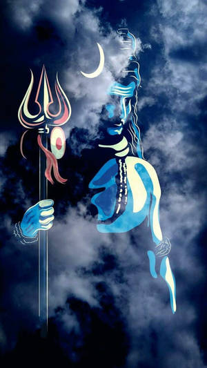 Mahadev And Clouds Digital Art Wallpaper