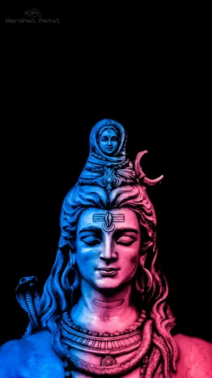 Mahadev Full Hd Blue And Red Wallpaper