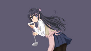 Mai Sakurajima Pink Apron Wallpaper