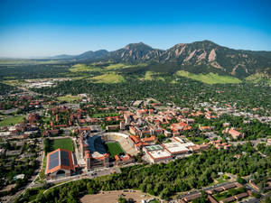 Majestic Aerial View Of University Of Colorado Campus Wallpaper