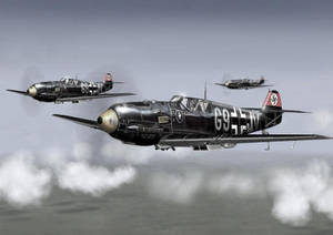 Majestic Black Messerschmitt - A Pinnacle Of German Ww2 Fighter Aircrafts Wallpaper