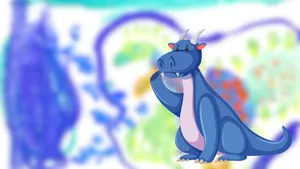 Majestic Blue Dragon Soaring High Wallpaper