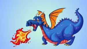 Majestic Blue Dragon Soaring In The Sky Wallpaper