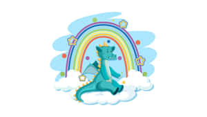 Majestic Blue Dragon Soaring In The Sky Wallpaper