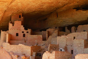 Majestic Brick Formations In Mesa Verde Wallpaper