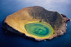 Majestic Galapagos Volcanic Crater - South America Wallpaper