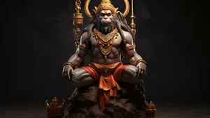 Majestic Hanuman Statue Wallpaper