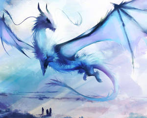 Majestic Ice Dragon Of The Orient Wallpaper