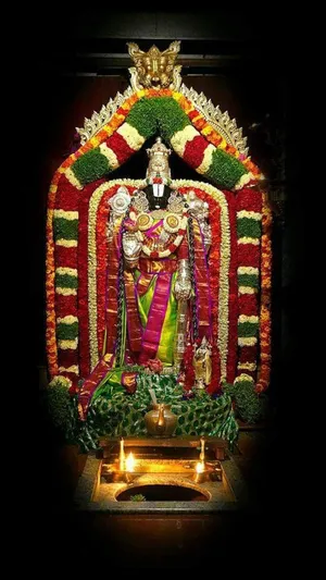 Majestic Lord Venkateswara 4k Image - Spiritual Serenity Wallpaper