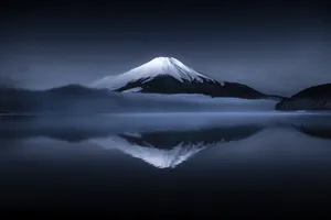 Majestic Mountain Peak Under A Twilight Sky Wallpaper
