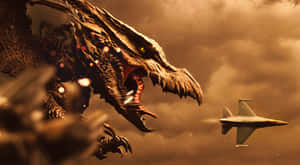 Majestic Rodan Flying Through The Skies Wallpaper