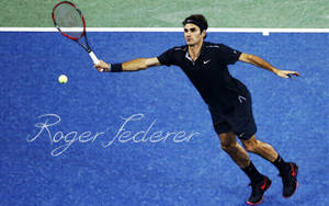 Majestic Roger Federer In Action Wallpaper