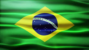 Majestic Silk Brazil Flag Waving Wallpaper