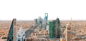 Majestic Skyscrapers Towering Over Riyadh Wallpaper