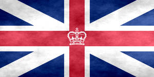 Majestic United Kingdom Flag Enhanced With Royal Crown Wallpaper